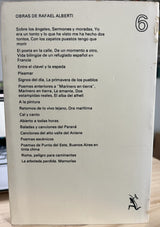 Poemas anteriores a "Marinero en tierra" ; Marinero en tierra ; La amante ; Dos estampidas reales ; El alba del alhelí