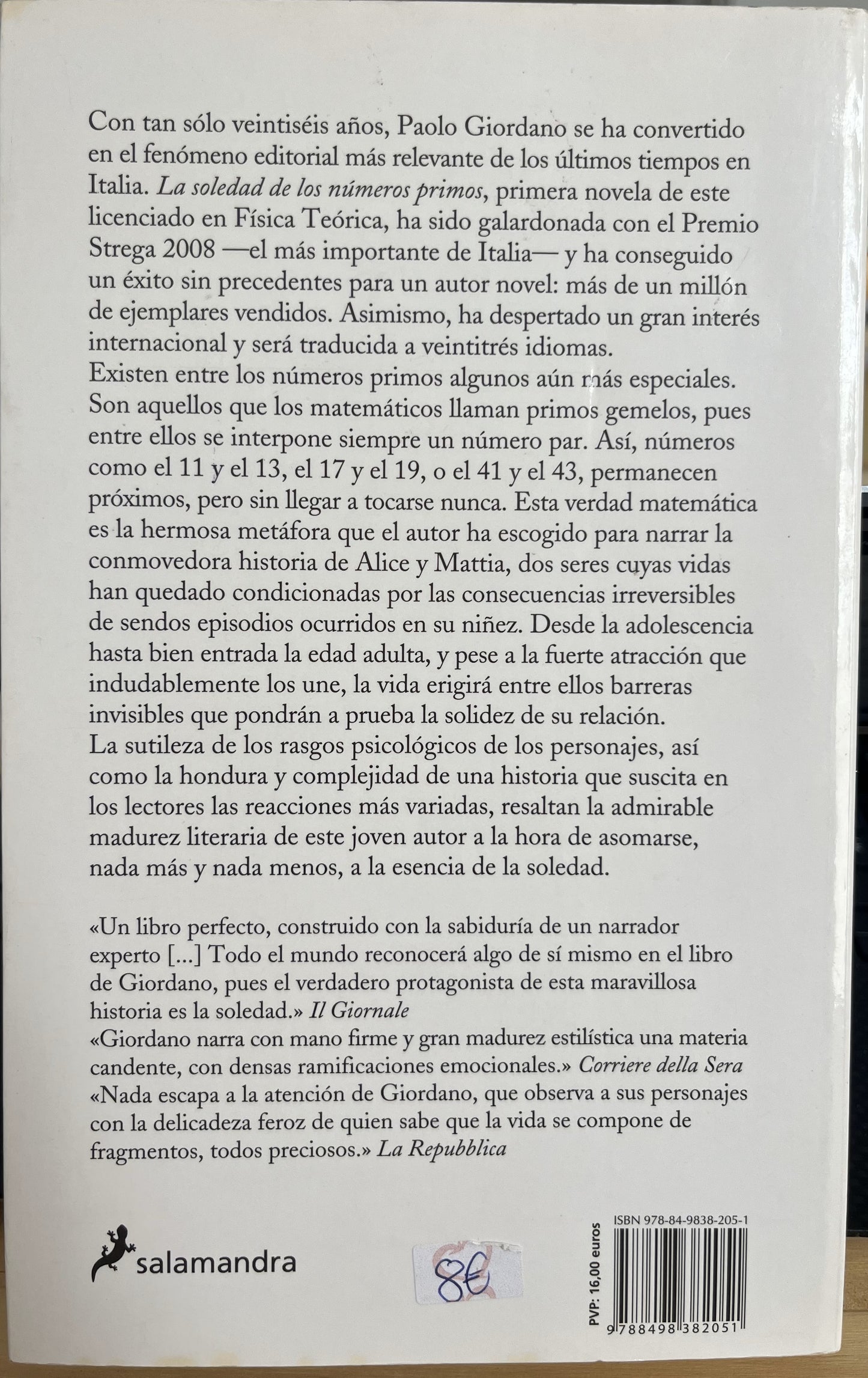 La soledad de los números primos